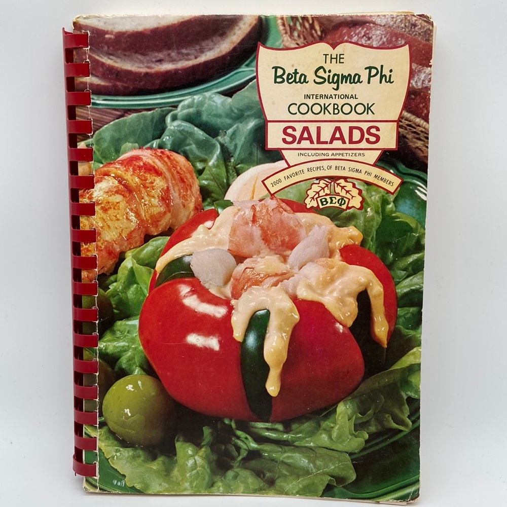 The Beta Sigma Phi International Cookbook Salads 1970 Spiral Bound Vintage